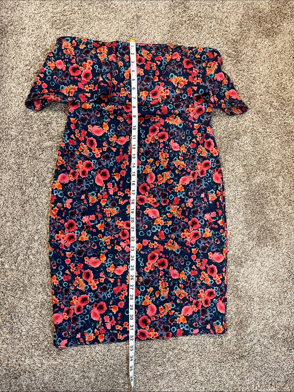 Badgley Mischka Floral Popover Sheath Dress Size 10 - Picture 14 of 14